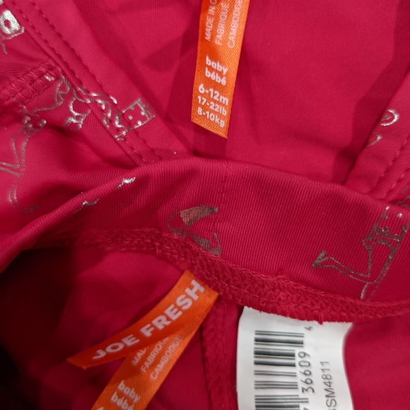 Dark pink two piece t-shirt & shorts swimsuit - Picture 2 of 2